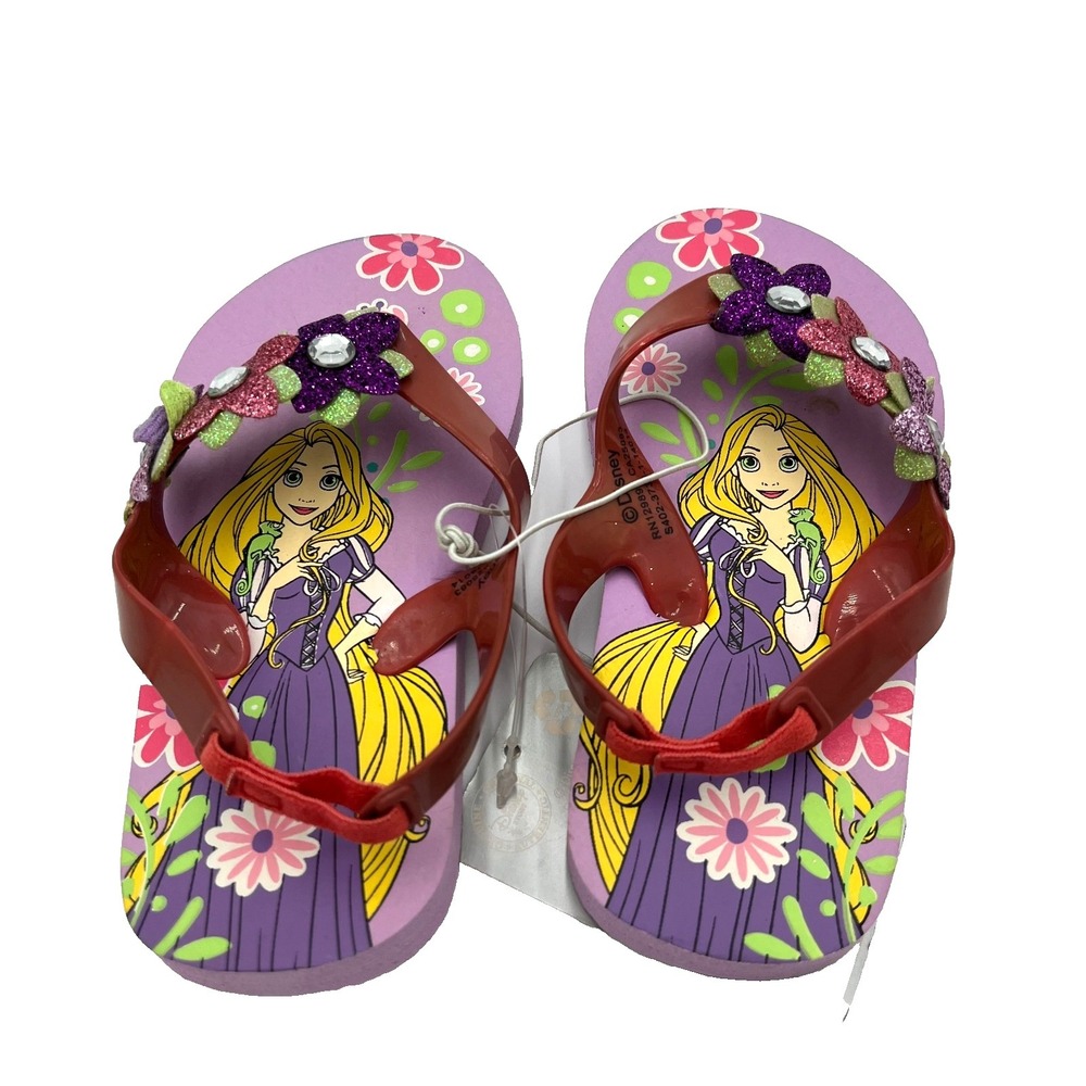 Disney Princess Rapunzel Tangled Girl's Flip Flop Size 7/8 New